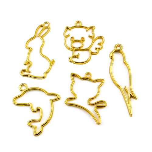 Zinc Alloy Animal Pendants gold color plated DIY Sold By Bag