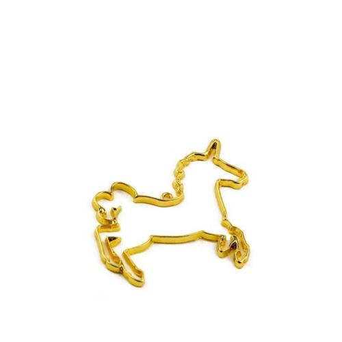 Zinc Alloy Animal Pendants Unicorn gold color plated DIY Sold By Bag