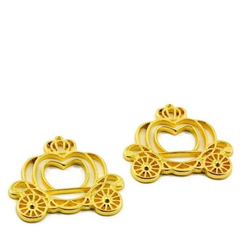 Vehicle Shaped Zinc Alloy Pendants Pumpkin Car gold color plated DIY Sold By Bag