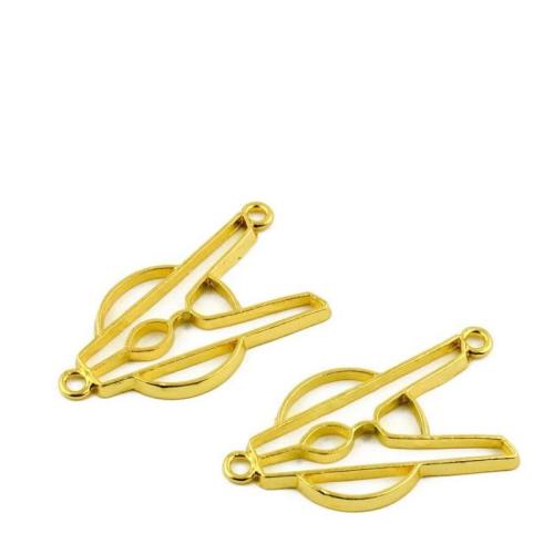 Zinklegering Hangers, Zinc Alloy, gold plated, DIY, 25x48mm, 100pC's/Bag, Verkocht door Bag