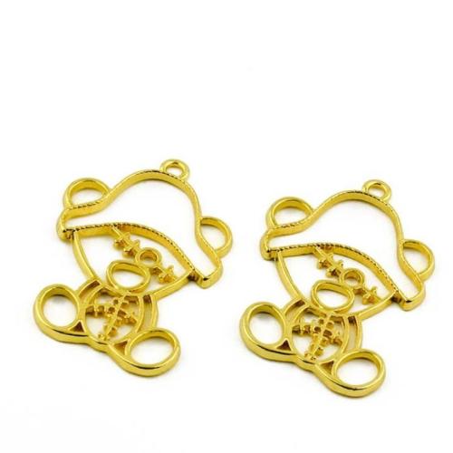 Zinc Alloy Animal Pendants Bear gold color plated DIY Sold By Bag