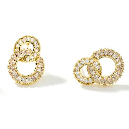 Cubic Zirconia Micro Pave Brass Earring Number 8 plated micro pave cubic zirconia & for woman & hollow Sold By Pair