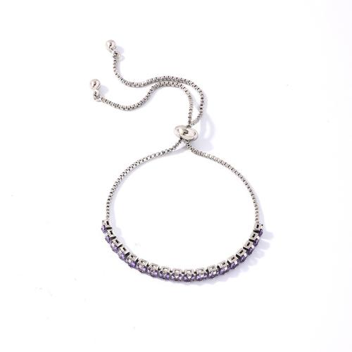 Brass Bracelet & Bangle fashion jewelry & Unisex & micro pave cubic zirconia Length 26 cm Sold By PC