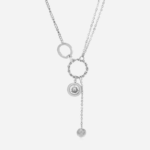 Collier de bijoux en acier inoxydable, Acier inoxydable 304, avec 50mm chaînes de rallonge, Placage, bijoux de mode & pour femme & creux, plus de couleurs à choisir, Longueur 400 mm, Vendu par PC