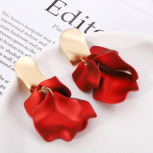 Zinc Alloy Stud Earring with Acrylic Flower plated fashion jewelry & for woman Sold By Pair