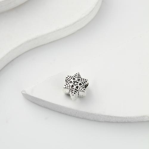 亜鉛合金のジュエリービーズ, 亜鉛合金, 雪の結晶, シルバーメッキ, DIY, 9x6x9mm, 650パソコン/KG, 売り手 KG