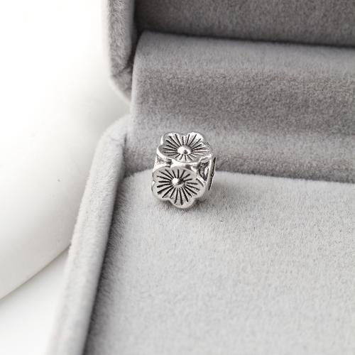 Zinklegering Flower Kralen, Zinc Alloy, Bloem, antiek zilver plated, DIY, 7x8x8mm, 550pC's/KG, Verkocht door KG