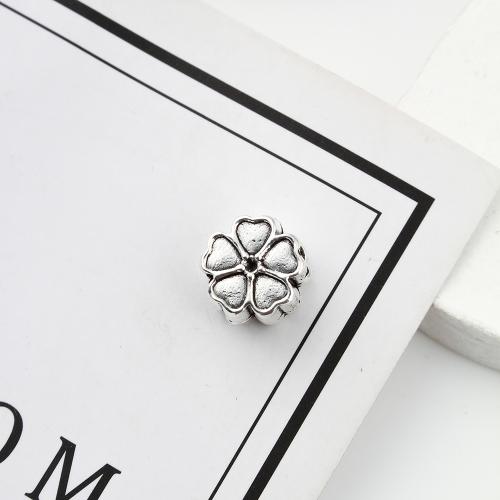 Zink legering Blomsterperler, Zinc Alloy, Flower, antik sølv farve forgyldt, du kan DIY, 10x7x10mm, 350pc'er/KG, Solgt af KG