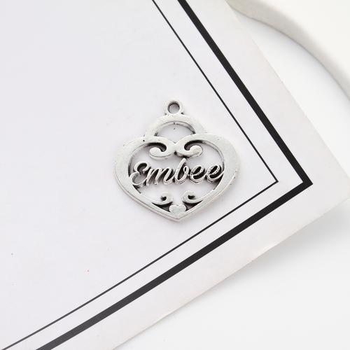 Zinc Alloy Heart Pendants antique silver color plated DIY Sold By KG