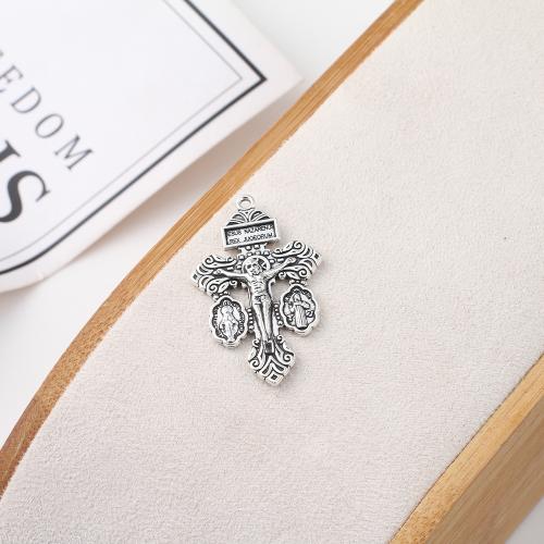 Zinc Alloy Pendants Cross antique silver color plated DIY Sold By KG