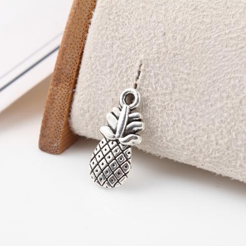 Zink Alloy Fruit Shape Hängen, Ananas, antik silver pläterad, DIY, 8x3x19mm, 600PC/KG, Säljs av KG