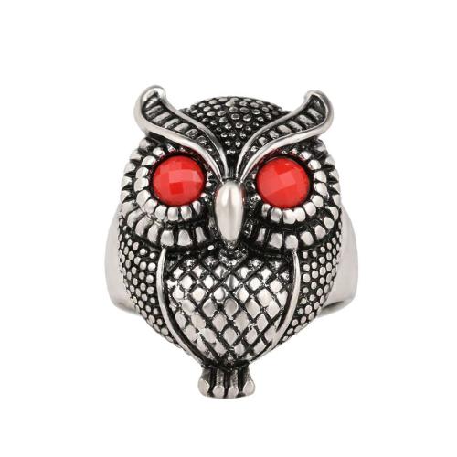 Zinc Alloy fingerring, Owl, mode smykker & Unisex & forskellig størrelse for valg, flere farver til valg, Solgt af PC