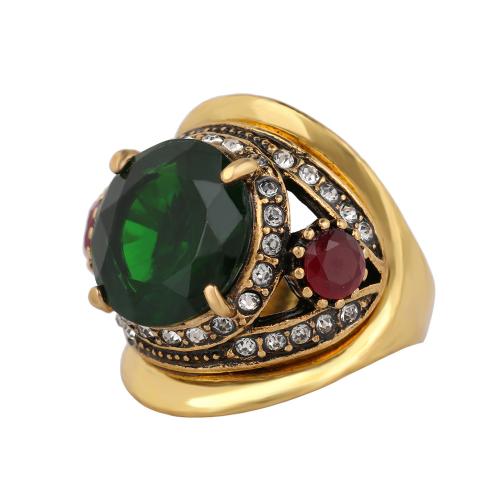 Zinc Alloy Finger Ring with Glass Rhinestone fashion jewelry & Unisex Sold By PC