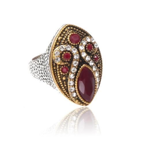 Zinc Alloy Finger Ring with Resin fashion jewelry & Unisex & with rhinestone Sold By PC