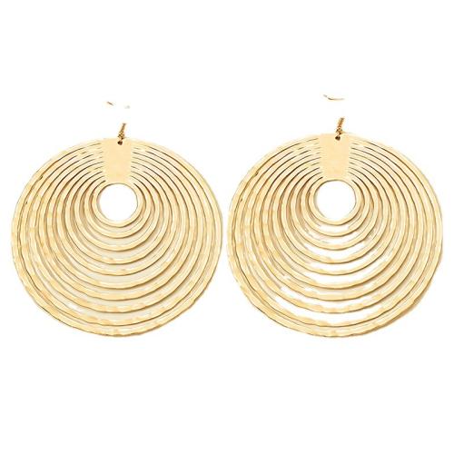 Zinc Alloy Drop Earrings fashion jewelry & for woman & hollow golden 60mm Sold By Pair