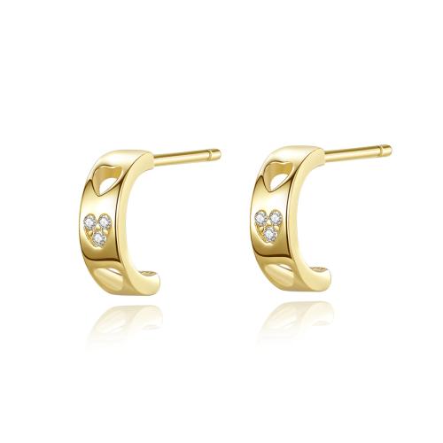 Cubic Zirconia micro pavimenta Sterling Silver Earring, 925 sterline d'argento, gioielli di moda & Micro spianare cubic zirconia & per la donna, 7.80x2.50mm, Venduto da coppia