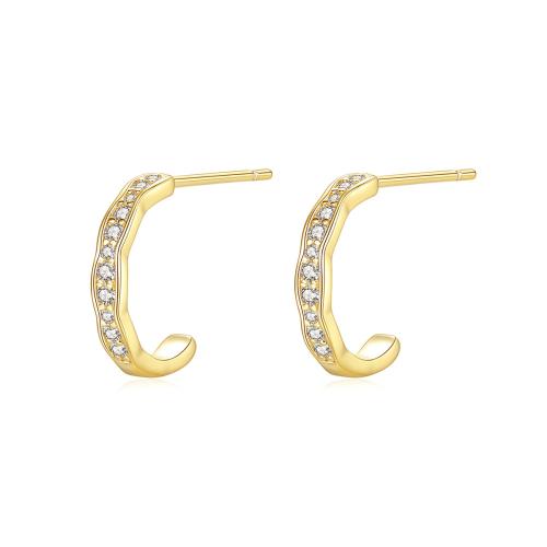 Cubic Zirconia micro pavimenta Sterling Silver Earring, 925 sterline d'argento, gioielli di moda & Micro spianare cubic zirconia & per la donna, 12.67x2.16mm, Venduto da coppia