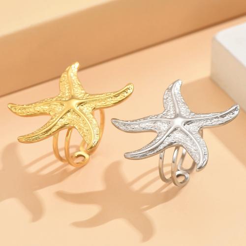 Stainless Steel Finger Ring 304 Stainless Steel Starfish fashion jewelry & for woman US Ring Sold By PC