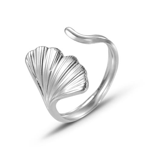 Stainless Steel Finger Ring 304 Stainless Steel Ginkgo Leaf fashion jewelry & for woman US Ring Sold By PC