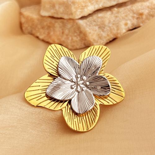 Stainless Steel Finger Ring 304 Stainless Steel Flower fashion jewelry & for woman Sold By PC