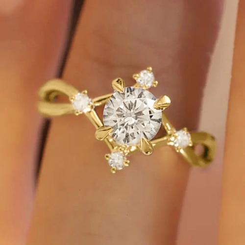 Cubic Zirconia Micro Pave Brass Ring & micro pave cubic zirconia & for woman Sold By PC