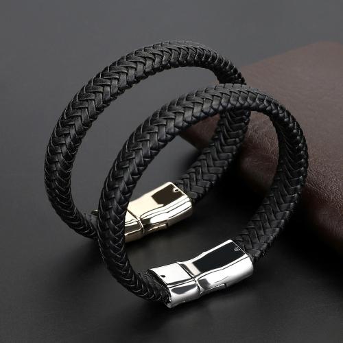 PU Cord Armbånd, med Zinc Alloy, mode smykker & Unisex, flere farver til valg, Længde Ca. 22 cm, Solgt af PC