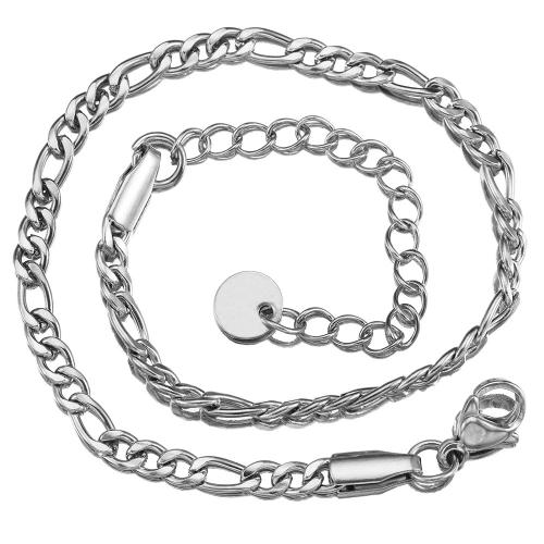 Stainless Steel Bracelet Finding 304 Stainless Steel with 5cm extender chain Vacuum Ion Plating DIY & Unisex Length Approx 18 cm Sold By PC