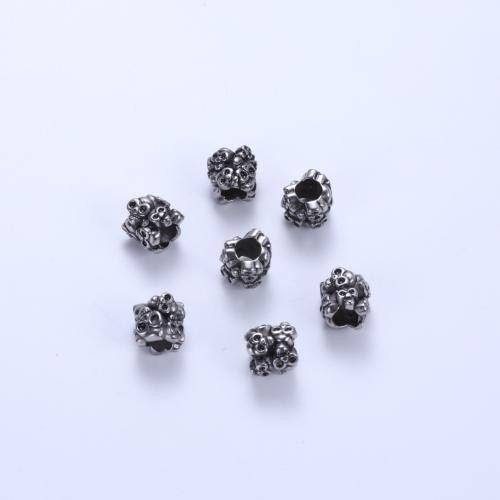 Edelstahl-Beads, 304 Edelstahl, Schädel, plattiert, DIY, verkauft von PC