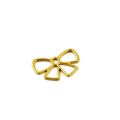 Zinc Alloy Bowknot Pendants gold color plated DIY Sold By Bag