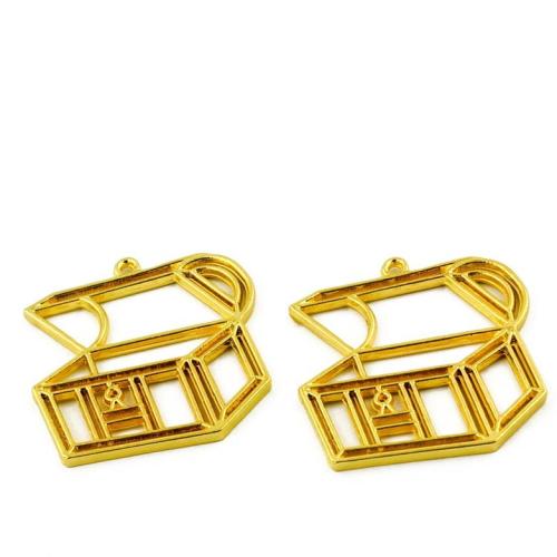 Zinc Alloy Pendants Box gold color plated DIY Sold By Bag