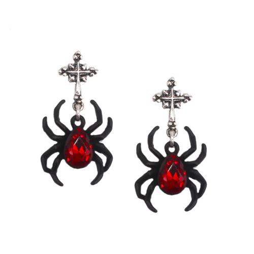 Pendientes de Perno de Aleación de Zinc, con Acrílico, Araña, chapado, Joyería & diferentes estilos para la opción & para mujer, color mixto, Vendido por Par