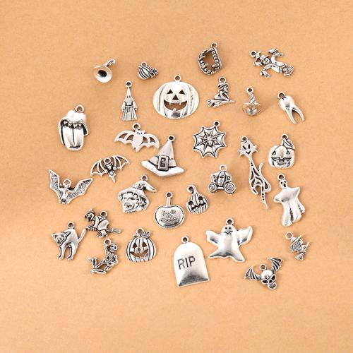 Ciondolo Halloween Moda, lega in zinco, placcato argento antico, Design di Halloween & DIY & stili diversi per la scelta, 50PC/borsa, Venduto da borsa