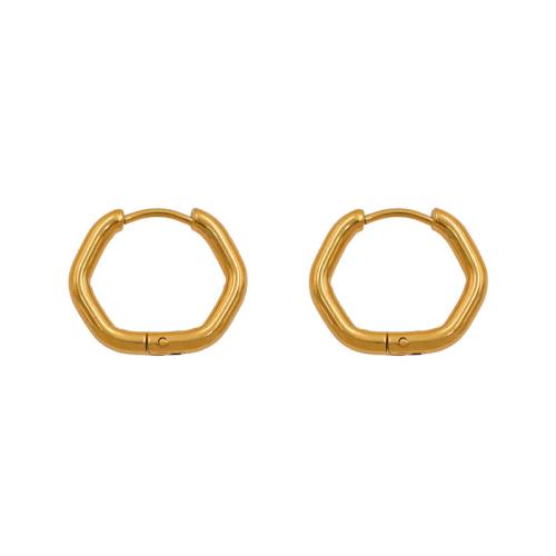 Titanium Aço Brinco, Partículas de aço, banhado, para mulher, dourado, vendido por par