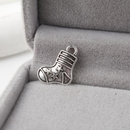 Zinc Alloy Pendants Socks antique silver color plated DIY Sold By KG