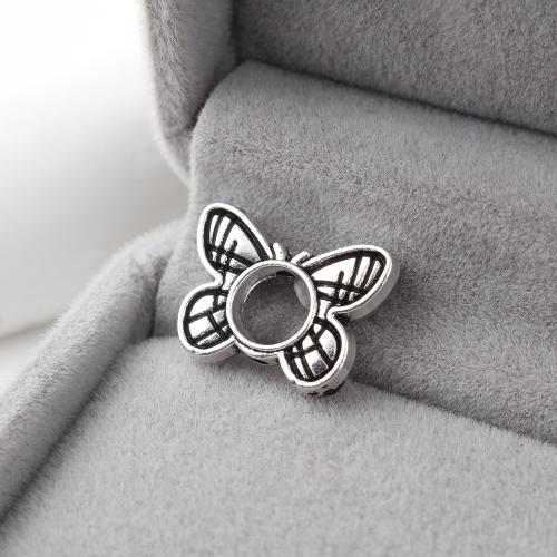 Zinc Alloy Animal Beads Butterfly antique silver color plated DIY Sold By KG