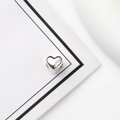 Cink Alloy Heart perle, Srce, starinski srebrne boje pozlaćen, možete DIY, 8x6x8mm, 900računala/KG, Prodano By KG