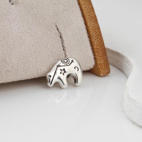 Zinc Alloy Animal Beads Polar Bear antique silver color plated DIY Sold By KG