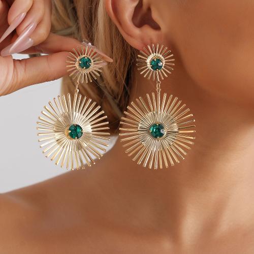 Zinc Alloy Drop Earring plated for woman & with rhinestone Sold By Pair