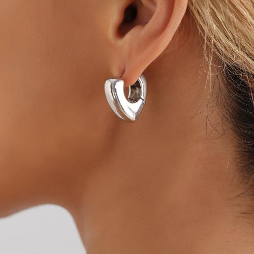 Zinc Alloy Drop Earring Heart plated for woman & hollow 20mm Sold By Pair