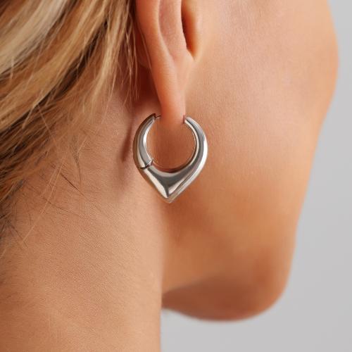 Zinc Alloy Håndtaget tilbage Earring, forgyldt, for kvinde & hule, flere farver til valg, 25mm, Solgt af par