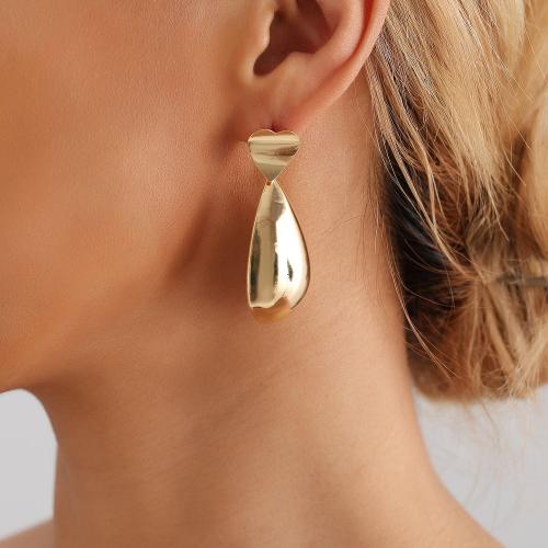 Zinc Alloy Drop Earring, Teardrop, forgyldt, mode smykker & for kvinde, flere farver til valg, 145mm, Solgt af par