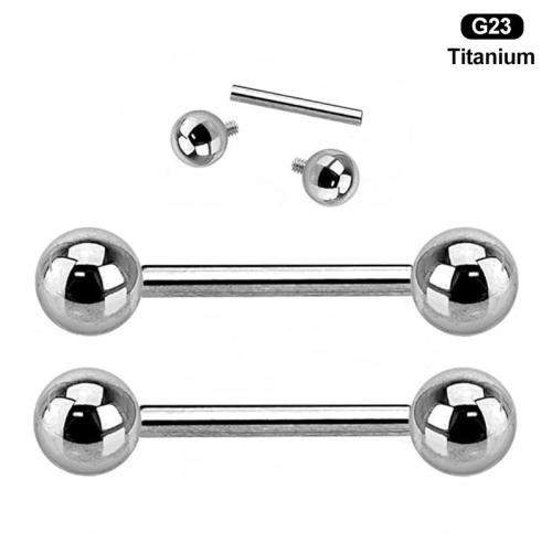 Titanium Alloy straight barbell polished Unisex  Sold By PC