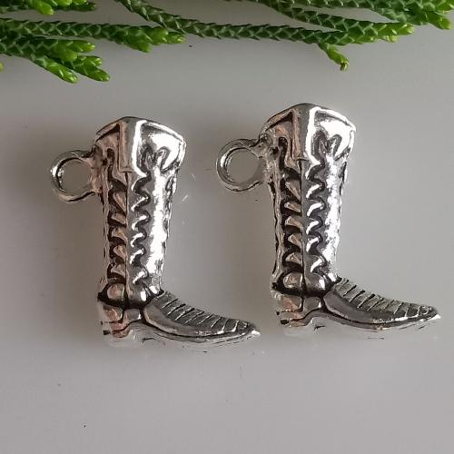 Zinc Alloy Shoes Pendants antique silver color plated DIY Sold By Bag