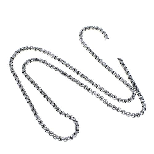 Stal nierdzewna Nekclace Chain, Stal nierdzewna 304, DIY, oryginalny kolor, około 20m/torba, sprzedane przez torba