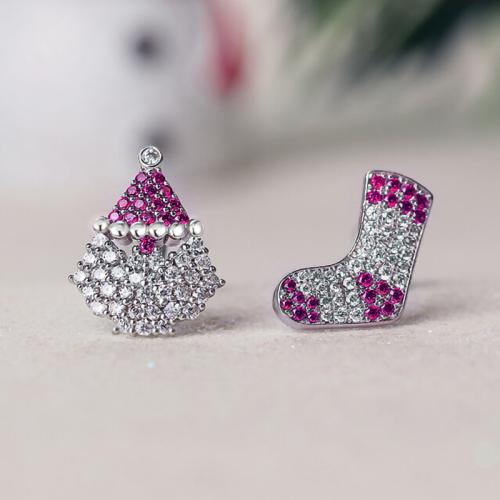 Cubic Zirconia Micro Pave Brass Earring fashion jewelry & micro pave cubic zirconia & for woman Sold By Pair