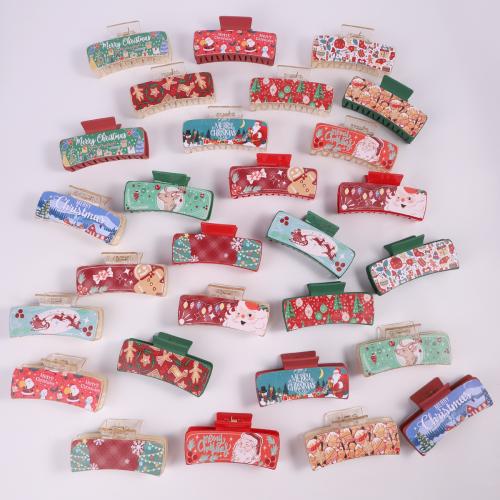 Christmas Hair Clip Plastic with PU Leather Christmas Design & for woman Sold By PC