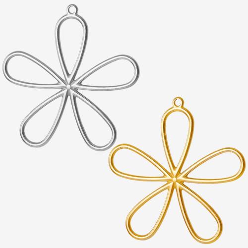 Stainless Steel Flower Pendant 304 Stainless Steel Vacuum Ion Plating DIY & hollow Sold By PC