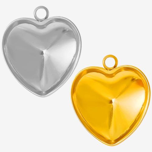 Stainless Steel Pendant Setting 304 Stainless Steel Heart Vacuum Ion Plating DIY Inner Approx Sold By PC