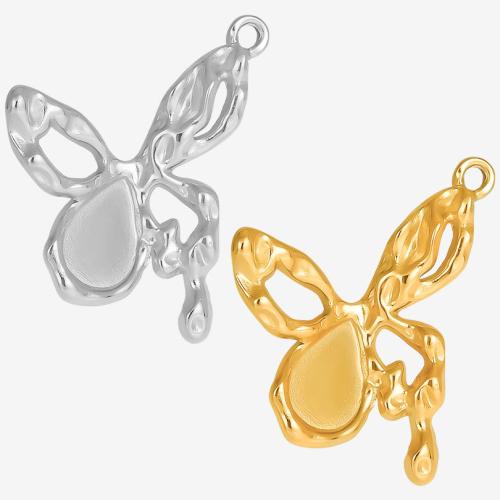 Stainless Steel Pendant Setting 304 Stainless Steel Butterfly Vacuum Ion Plating DIY Sold By PC