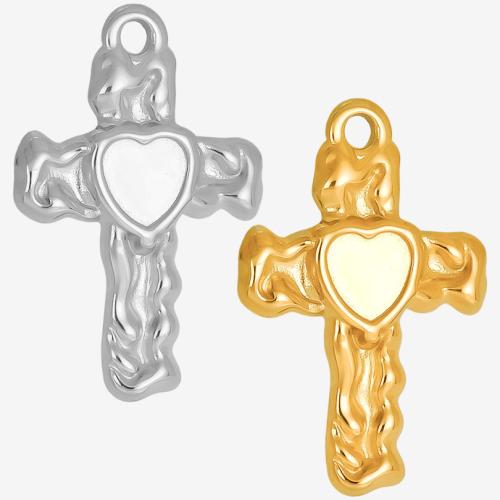 Stainless Steel Pendant Setting 304 Stainless Steel Cross Vacuum Ion Plating DIY Sold By PC